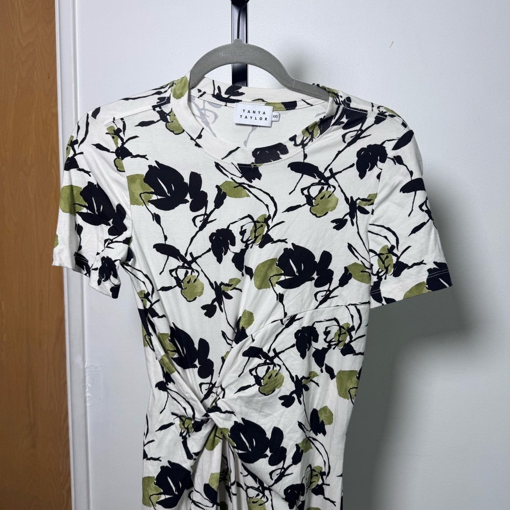 Tanya Taylor Organic cotton Floral scrunched dress women size XXS - Picture 3 of 11